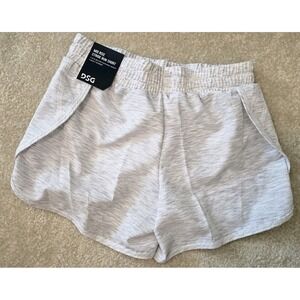 DSG Mid Rise Stride Run Short‎ Girl's Small Pure White Heather NEW